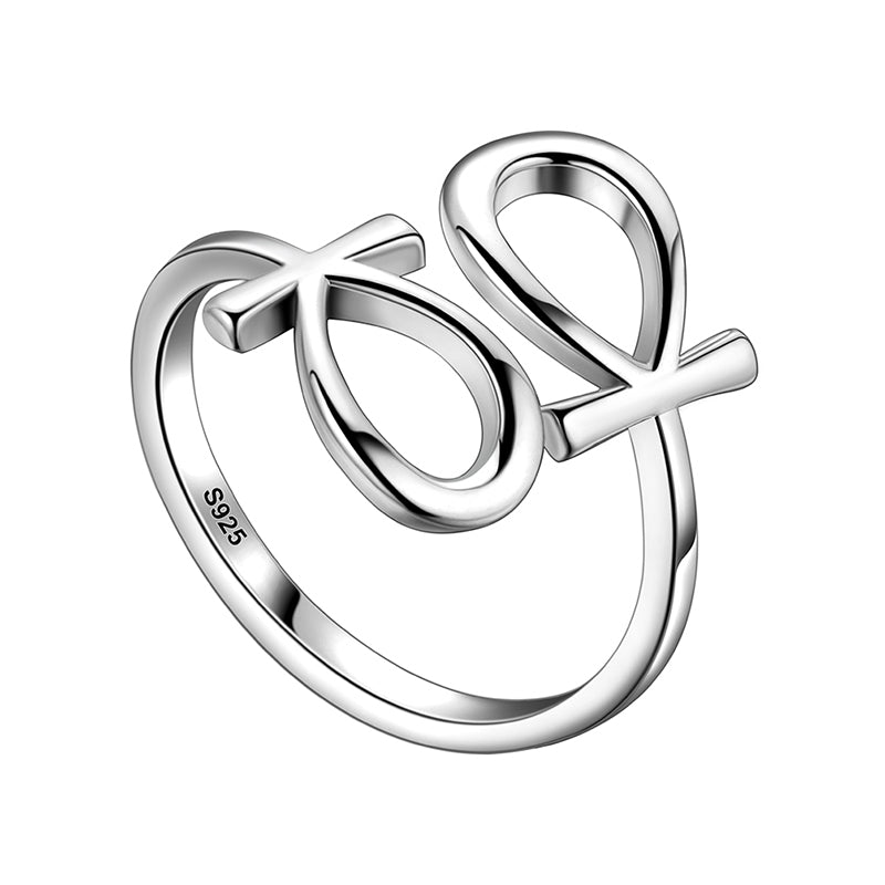 925 Sterling Silver Egyptian Ankh Cross Ring Adjustable Unisex - Rings - Aurora Tears 925 Sterling Silver Egyptian Ankh Cross Ring Adjustable Unisex - Rings - Aurora Tears