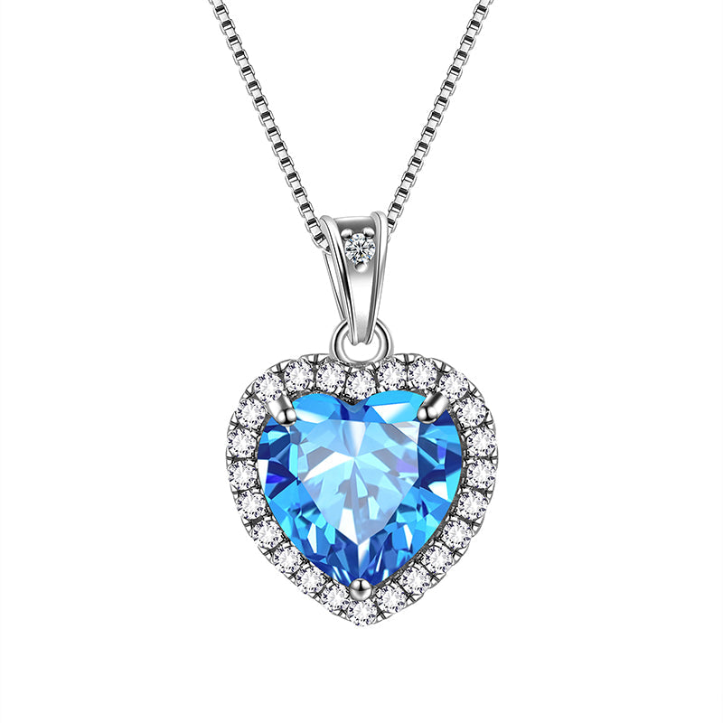 Heart Necklace Women Girls Crystal Birthstone Necklace Pendant Jewelry Birthday Gifts Sterling Silver - Aurora Tears Jewelry Heart Necklace Women Girls Crystal Birthstone Necklace Pendant Jewelry Birthday Gifts Sterling Silver - Aurora Tears Jewelry