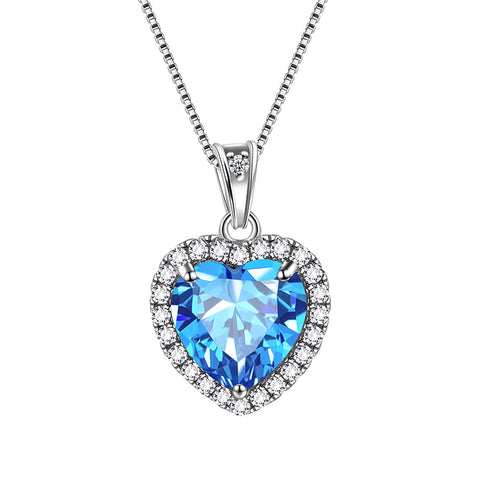 Heart Necklace Women Girls Crystal Birthstone Necklace Pendant Jewelry Birthday Gifts Sterling Silver - Aurora Tears Jewelry Heart Necklace Women Girls Crystal Birthstone Necklace Pendant Jewelry Birthday Gifts Sterling Silver - Aurora Tears Jewelry