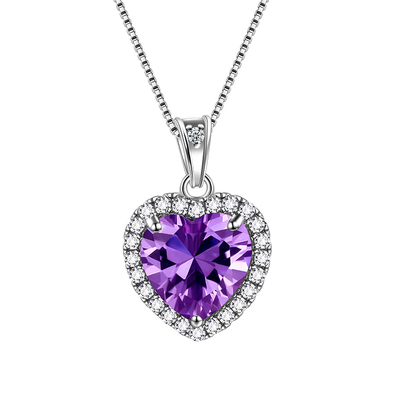 Heart Necklace Women Girls Crystal Birthstone Necklace Pendant Jewelry Birthday Gifts Sterling Silver - Aurora Tears Jewelry Heart Necklace Women Girls Crystal Birthstone Necklace Pendant Jewelry Birthday Gifts Sterling Silver - Aurora Tears Jewelry