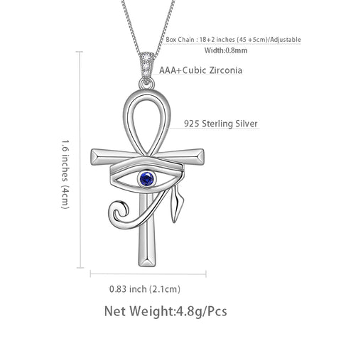 Ankh Croce Occhio Blu di Horus Collana Ciondolo Donna Uomo Gioielli Regalo Ankh Croce Occhio Blu di Horus Collana Ciondolo Donna Uomo Gioielli Regalo