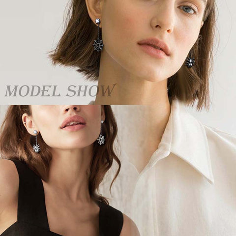 Orecchini pendenti asimmetrici da donna per Halloween, con ragnatela, per cosplay e feste Orecchini pendenti asimmetrici da donna per Halloween, con ragnatela, per cosplay e feste