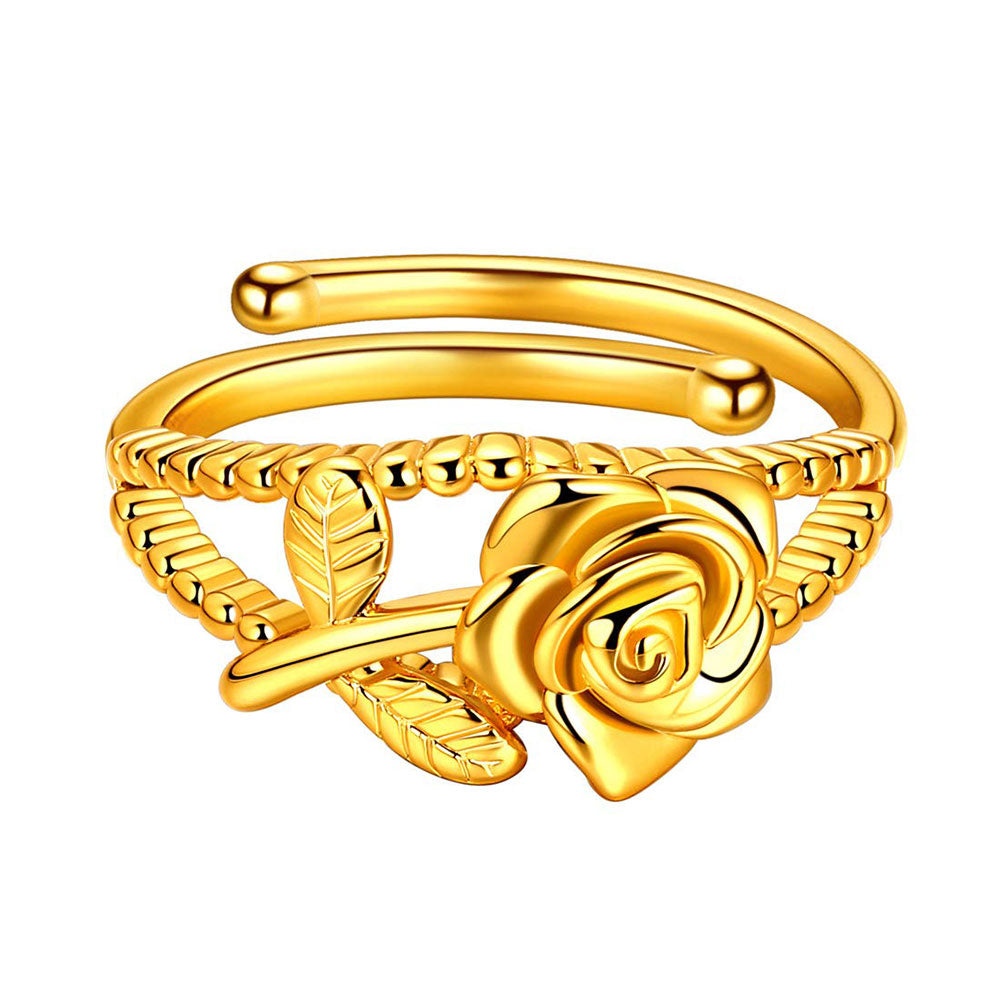 Flower Rose Rings Open Ring Adjustable Women Grils Romantic Jewelry Gifts - Rings - Aurora Tears Flower Rose Rings Open Ring Adjustable Women Grils Romantic Jewelry Gifts - Rings - Aurora Tears