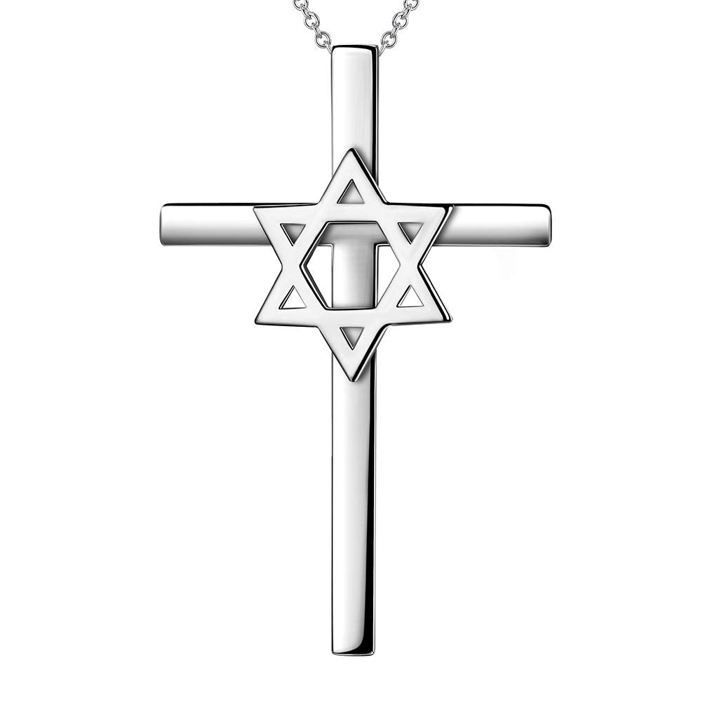 Collana Croce In Argento 925 Con Origami - Gioiello Religioso Unisex Idea Regalo