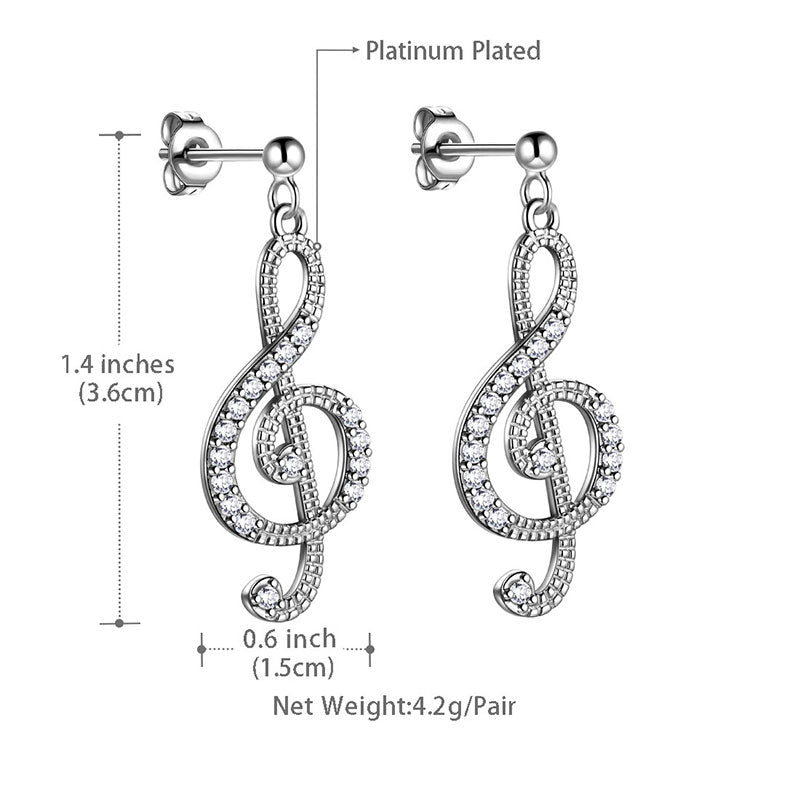 Women Musical Note Earrings Treble Clef Jewelry Gifts for Music Lover - Aurora Tears Jewelry Women Musical Note Earrings Treble Clef Jewelry Gifts for Music Lover - Aurora Tears Jewelry