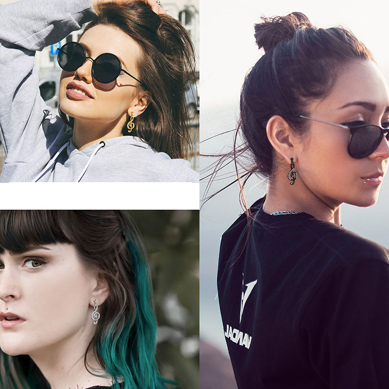 Women Musical Note Earrings Treble Clef Jewelry Gifts for Music Lover - Aurora Tears Jewelry Women Musical Note Earrings Treble Clef Jewelry Gifts for Music Lover - Aurora Tears Jewelry