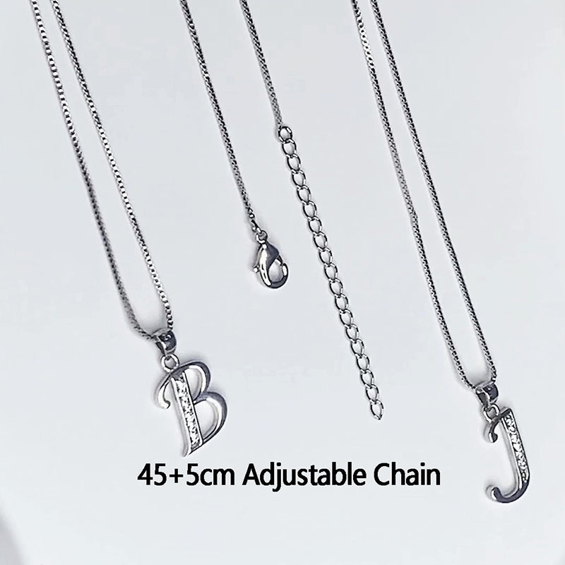 Letter Necklaces Initial Pendant Men Women Name Jewelry 925 Sterling Silver - Aurora Tears Jewelry Letter Necklaces Initial Pendant Men Women Name Jewelry 925 Sterling Silver - Aurora Tears Jewelry