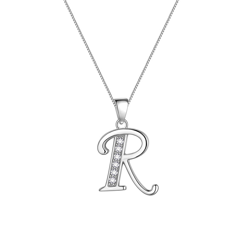 Letter Necklaces Initial Pendant Men Women Name Jewelry 925 Sterling Silver - Aurora Tears Jewelry Letter Necklaces Initial Pendant Men Women Name Jewelry 925 Sterling Silver - Aurora Tears Jewelry