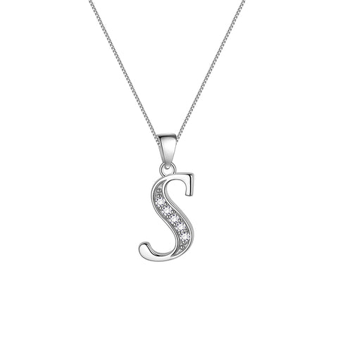 Letter Necklaces Initial Pendant Men Women Name Jewelry 925 Sterling Silver - Aurora Tears Jewelry Letter Necklaces Initial Pendant Men Women Name Jewelry 925 Sterling Silver - Aurora Tears Jewelry