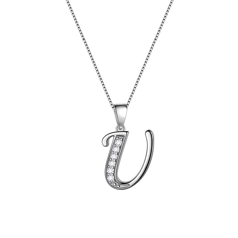 Letter Necklaces Initial Pendant Men Women Name Jewelry 925 Sterling Silver - Aurora Tears Jewelry Letter Necklaces Initial Pendant Men Women Name Jewelry 925 Sterling Silver - Aurora Tears Jewelry