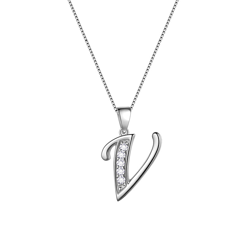 Letter Necklaces Initial Pendant Men Women Name Jewelry 925 Sterling Silver - Aurora Tears Jewelry Letter Necklaces Initial Pendant Men Women Name Jewelry 925 Sterling Silver - Aurora Tears Jewelry