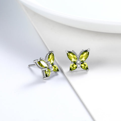 Orecchini da donna Farfalla Pietra portafortuna Agosto Peridoto Gioielli per ragazze Regalo di compleanno Orecchini da donna Farfalla Pietra portafortuna Agosto Peridoto Gioielli per ragazze Regalo di compleanno