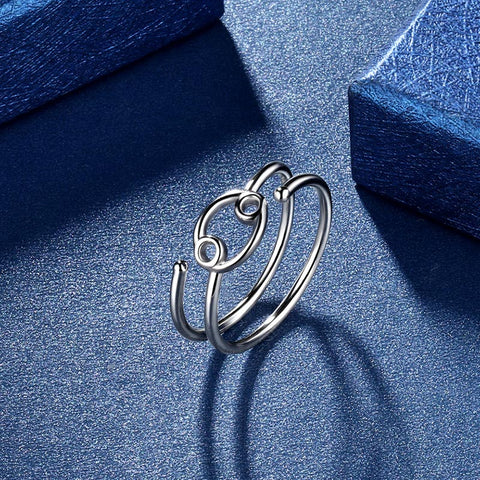 Cancro Anelli Segno zodiacale Gioielli Donne Ragazze Regali di compleanno Argento sterling 925 Cancro Anelli Segno zodiacale Gioielli Donne Ragazze Regali di compleanno Argento sterling 925