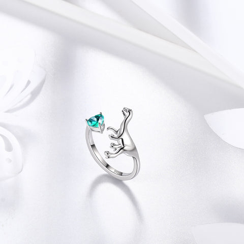 Velociraptor Dinosaur Charm Ring Open Sterling Silver Women Girls Jewelry Gift Velociraptor Dinosaur Charm Ring Open Sterling Silver Women Girls Jewelry Gift