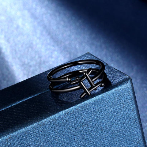 Bagues Gémeaux signe du zodiaque, bijoux pour femmes et filles, cadeaux d'anniversaire en argent Sterling 925 Bagues Gémeaux signe du zodiaque, bijoux pour femmes et filles, cadeaux d'anniversaire en argent Sterling 925