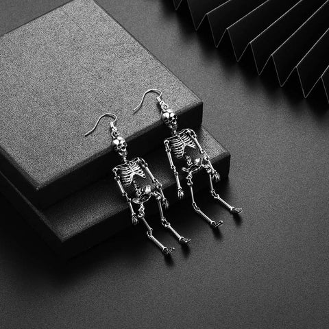 Boucles d'oreilles pendantes crâne d'halloween, bijoux de fête Cosplay pour femmes Boucles d'oreilles pendantes crâne d'halloween, bijoux de fête Cosplay pour femmes