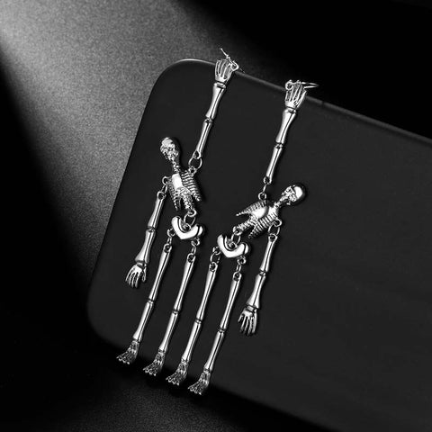 Boucles d'oreilles pendantes crâne d'halloween, bijoux de fête Cosplay pour femmes Boucles d'oreilles pendantes crâne d'halloween, bijoux de fête Cosplay pour femmes