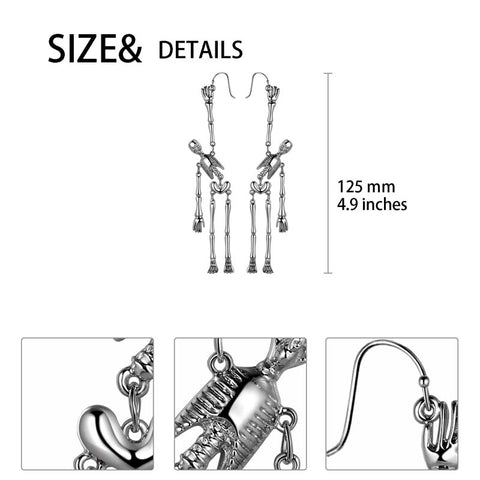 Boucles d'oreilles pendantes crâne d'halloween, bijoux de fête Cosplay pour femmes Boucles d'oreilles pendantes crâne d'halloween, bijoux de fête Cosplay pour femmes