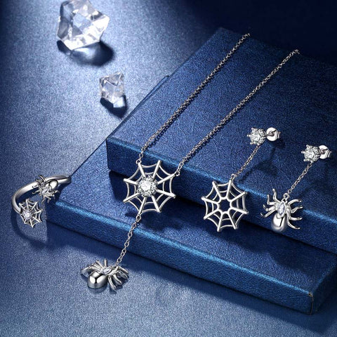 Set di gioielli da donna per Halloween, collana, orecchini, anello, cosplay, regali per feste Set di gioielli da donna per Halloween, collana, orecchini, anello, cosplay, regali per feste