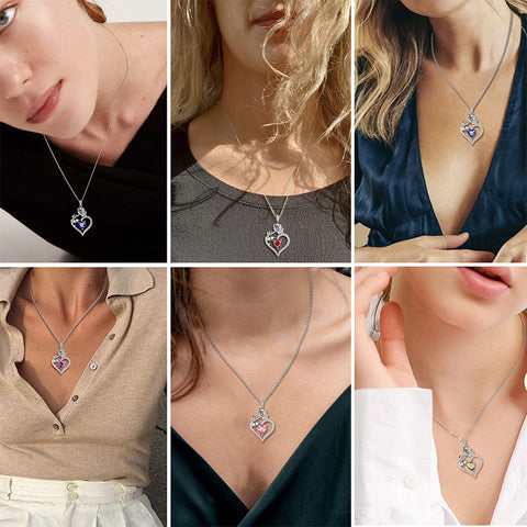 Collier Tourmaline d'octobre pour femmes, pendentif en forme de cœur, pierre de naissance, fleur Rose, bijoux, cadeaux d'anniversaire Collier Tourmaline d'octobre pour femmes, pendentif en forme de cœur, pierre de naissance, fleur Rose, bijoux, cadeaux d'anniversaire