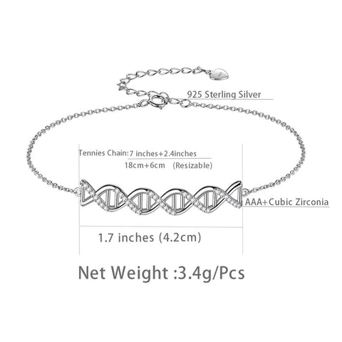 Bracciale Infinity Spiral DNA a doppia elica Gioielli da donna Aurora Tears Bracciale Infinity Spiral DNA a doppia elica Gioielli da donna Aurora Tears
