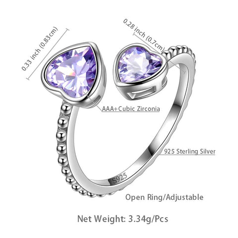 Birthstone June Alexandrite Love Hearts Anello Gioielli Donna Ragazza Regalo di compleanno Birthstone June Alexandrite Love Hearts Anello Gioielli Donna Ragazza Regalo di compleanno