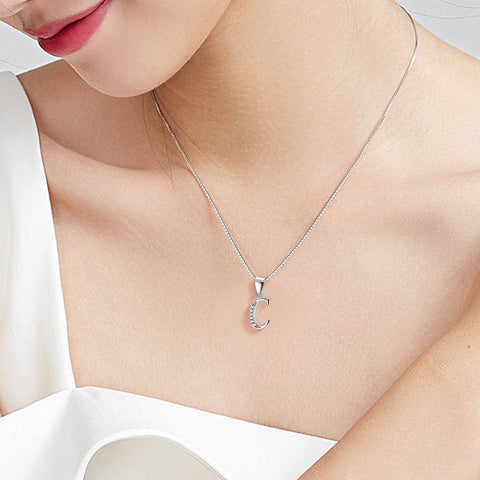 Letter C Initial Necklaces Pendant Women Men Name Jewelry Gift 925 Silver Letter C Initial Necklaces Pendant Women Men Name Jewelry Gift 925 Silver