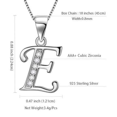 Letter E Initial Necklaces Pendant Women Men Name Jewelry Gift 925 Silver Letter E Initial Necklaces Pendant Women Men Name Jewelry Gift 925 Silver