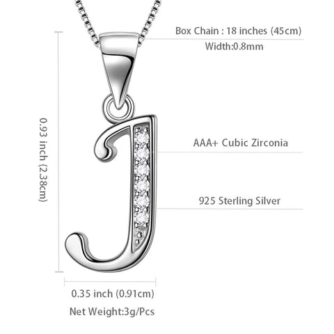 Letter J Initial Necklaces Pendant Women Men Name Jewelry Gift 925 Silver Letter J Initial Necklaces Pendant Women Men Name Jewelry Gift 925 Silver