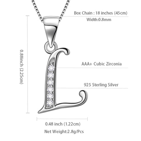Letter L Initial Necklaces Pendant Women Men Name Jewelry Gift 925 Silver Letter L Initial Necklaces Pendant Women Men Name Jewelry Gift 925 Silver