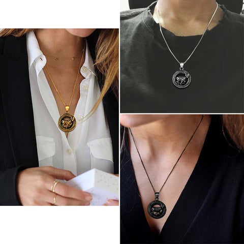 Men Zodiac Aries Necklace Pendant Star Sign Constellation Jewelry Women Boys Girls Birthday Gift Men Zodiac Aries Necklace Pendant Star Sign Constellation Jewelry Women Boys Girls Birthday Gift