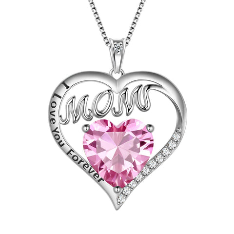 Collar para mamá con colgante de piedra natal de corazón, joyería para mujer, regalos para el día de la madre Collar para mamá con colgante de piedra natal de corazón, joyería para mujer, regalos para el día de la madre