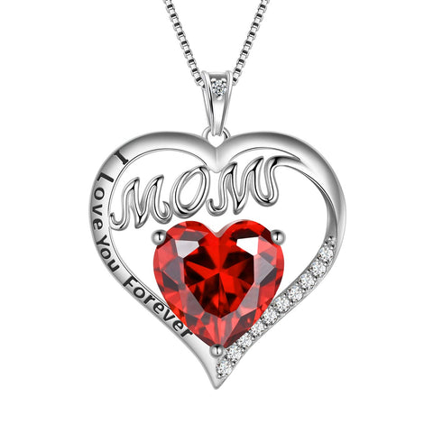 Collar para mamá con colgante de piedra natal de corazón, joyería para mujer, regalos para el día de la madre Collar para mamá con colgante de piedra natal de corazón, joyería para mujer, regalos para el día de la madre