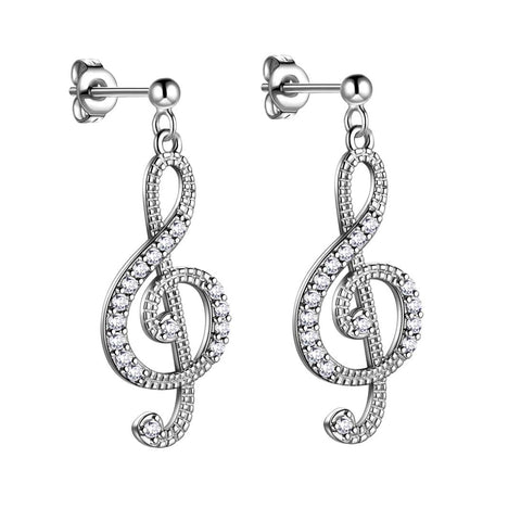 Damen-Ohrringe mit Musiknoten, Violinschlüssel-Schmuck, Geschenke für Musikliebhaber Damen-Ohrringe mit Musiknoten, Violinschlüssel-Schmuck, Geschenke für Musikliebhaber