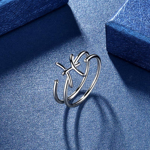 Pesci Anelli Segno zodiacale Gioielli Donne Ragazze Regali di compleanno Argento sterling 925 Pesci Anelli Segno zodiacale Gioielli Donne Ragazze Regali di compleanno Argento sterling 925