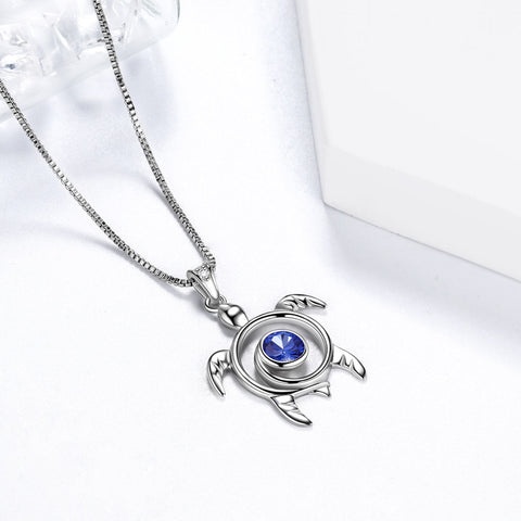 Tartaruga Birthstone Settembre Collana con zaffiro Ciondolo Donna Ragazza Gioielli Regalo di compleanno Tartaruga Birthstone Settembre Collana con zaffiro Ciondolo Donna Ragazza Gioielli Regalo di compleanno