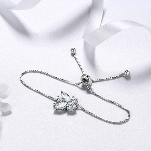 Bracelet papillon avec pierre de naissance, diamant d'avril, bijoux pour femmes et filles, cadeau d'anniversaire Bracelet papillon avec pierre de naissance, diamant d'avril, bijoux pour femmes et filles, cadeau d'anniversaire