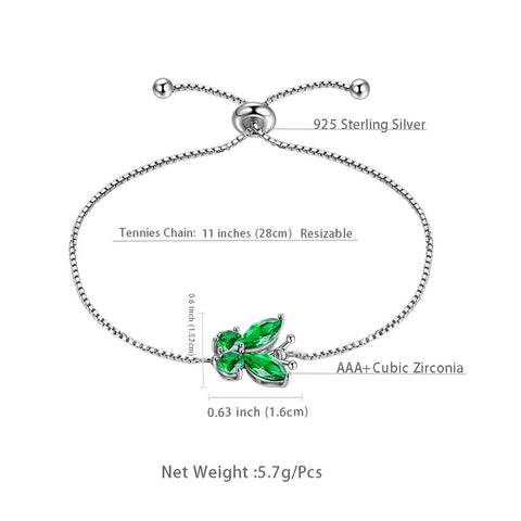 Bracciale a farfalla Birthstone May Emerald Donna Ragazza Gioielli Regalo di compleanno Bracciale a farfalla Birthstone May Emerald Donna Ragazza Gioielli Regalo di compleanno
