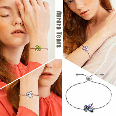 Bracelet papillon avec pierre de naissance, diamant d'avril, bijoux pour femmes et filles, cadeau d'anniversaire Bracelet papillon avec pierre de naissance, diamant d'avril, bijoux pour femmes et filles, cadeau d'anniversaire