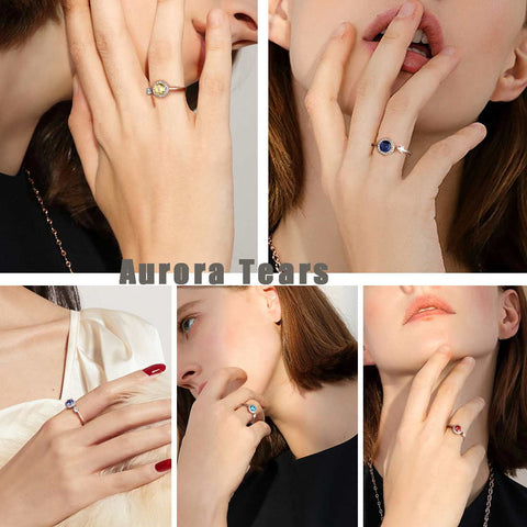 Runder Geburtsstein Januar Granat Ring Damen Mädchen Schmuck Geburtstagsgeschenk Sterling Silber Runder Geburtsstein Januar Granat Ring Damen Mädchen Schmuck Geburtstagsgeschenk Sterling Silber