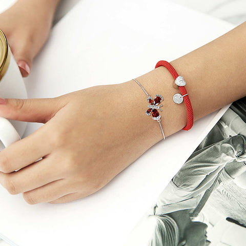 Butterfly Bracelet Birthstone January Garnet Crystal Women Girls Jewelry Birthday Gift Butterfly Bracelet Birthstone January Garnet Crystal Women Girls Jewelry Birthday Gift