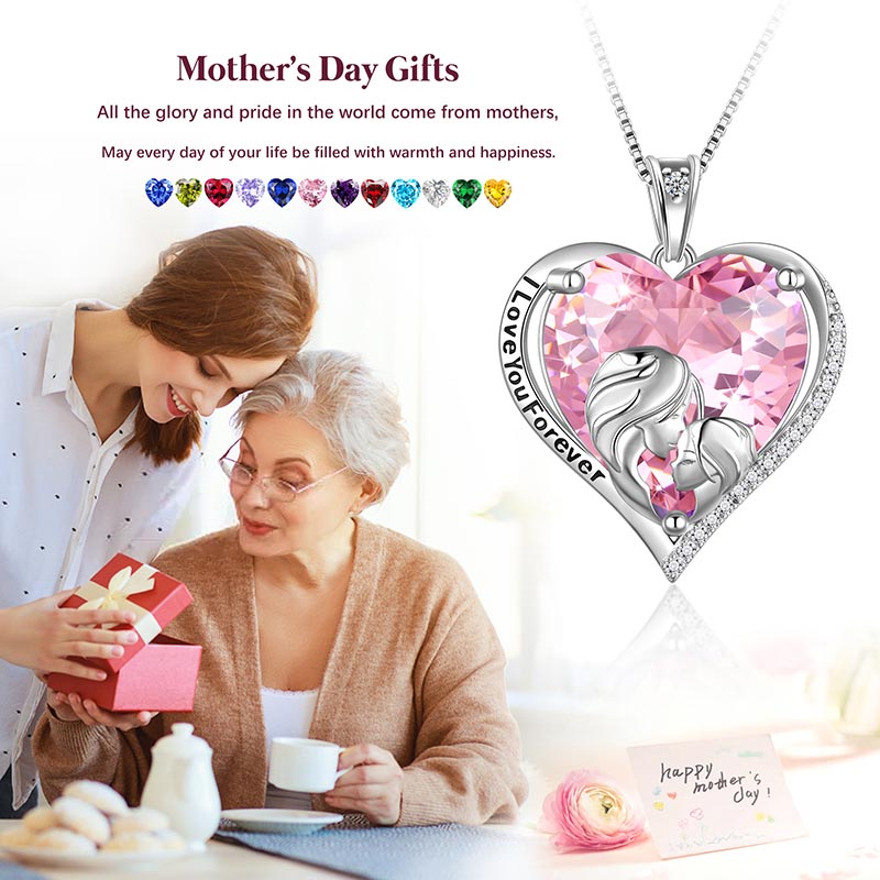 Women Heart Necklace For Mother Daughter 925 Sterling Silver Birthstone Jewelry Gifts J Atpx0018 Women Heart Necklace For Mother Daughter 925 Sterling Silver Birthstone Jewelry Gifts J Atpx0018