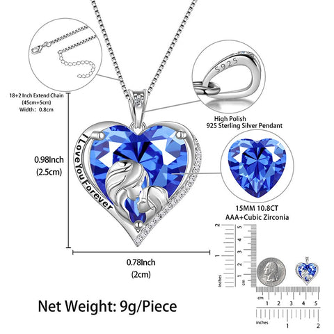 Women Heart Necklace For Mother Daughter 925 Sterling Silver Birthstone Jewelry Gifts J Atpx0018 Women Heart Necklace For Mother Daughter 925 Sterling Silver Birthstone Jewelry Gifts J Atpx0018
