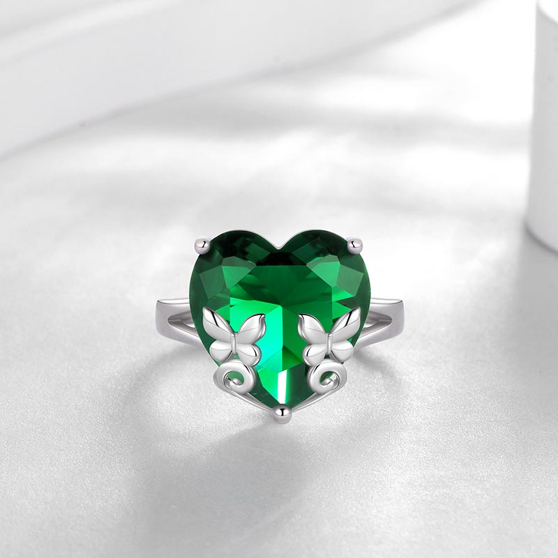 Women Heart Ring 925 Sterling Silver Butterfly Birthstone Solitaire Ring Jewelry Girls Gift Atpx0030 Women Heart Ring 925 Sterling Silver Butterfly Birthstone Solitaire Ring Jewelry Girls Gift Atpx0030