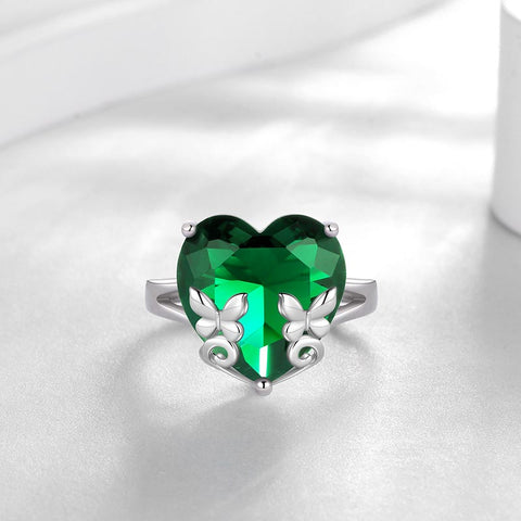 Women Heart Ring 925 Sterling Silver Butterfly Birthstone Solitaire Ring Jewelry Girls Gift Atpx0030 Women Heart Ring 925 Sterling Silver Butterfly Birthstone Solitaire Ring Jewelry Girls Gift Atpx0030