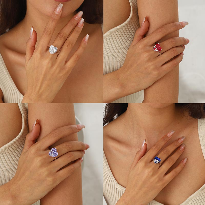 Women Heart Ring 925 Sterling Silver Butterfly Birthstone Solitaire Ring Jewelry Girls Gift Atpx0030 Women Heart Ring 925 Sterling Silver Butterfly Birthstone Solitaire Ring Jewelry Girls Gift Atpx0030