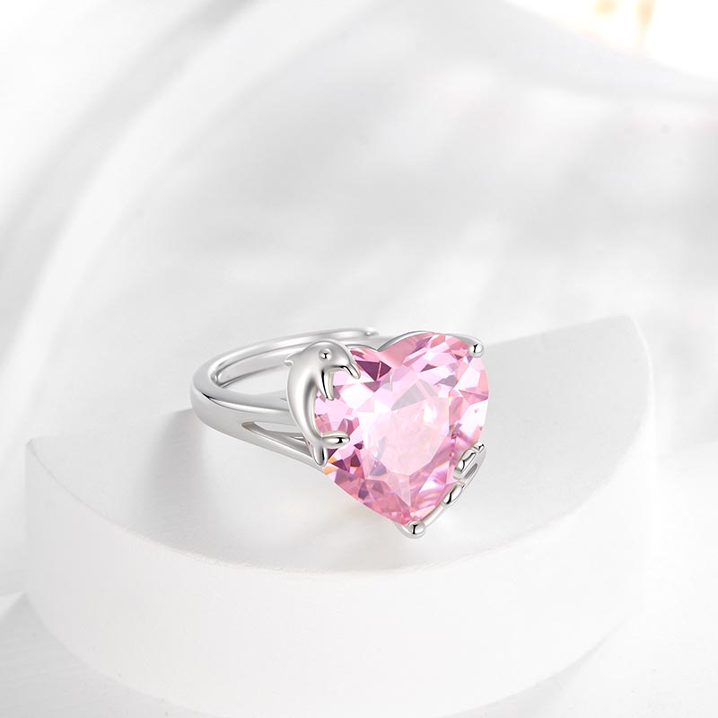 Women Heart Ring 925 Sterling Silver Dolphin Birthstone Solitaire Ring Jewelry Girls Gift Atrx0033 Women Heart Ring 925 Sterling Silver Dolphin Birthstone Solitaire Ring Jewelry Girls Gift Atrx0033