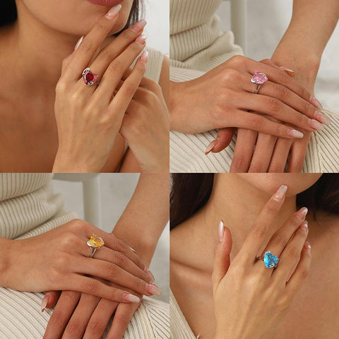 Women Heart Ring 925 Sterling Silver Dolphin Birthstone Solitaire Ring Jewelry Girls Gift Atrx0033 Women Heart Ring 925 Sterling Silver Dolphin Birthstone Solitaire Ring Jewelry Girls Gift Atrx0033