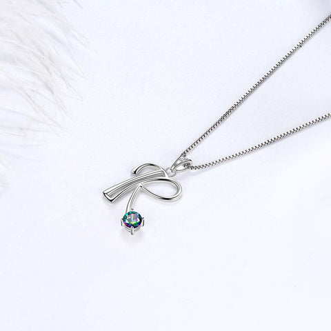 Collana con ciondolo con lettera iniziale R da donna, nome ragazza, regalo di gioielli in argento sterling 925 Collana con ciondolo con lettera iniziale R da donna, nome ragazza, regalo di gioielli in argento sterling 925