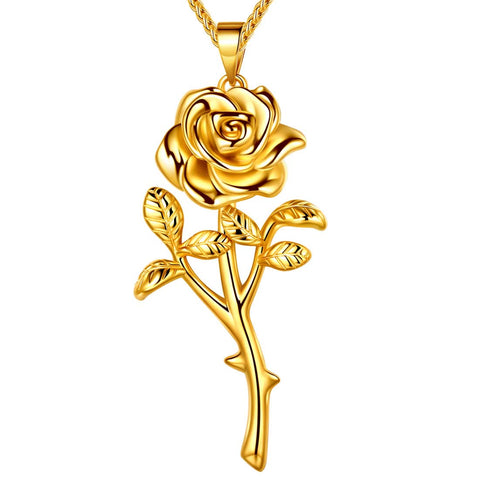 Women Rose Necklaces Gothic Vintage 3D Flower Pendant Romantic Grils Jewelry Gifts Women Rose Necklaces Gothic Vintage 3D Flower Pendant Romantic Grils Jewelry Gifts